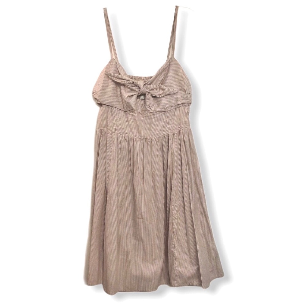 H&M Pinstripe A-Line Dress w/Bow Detail [Size: L]